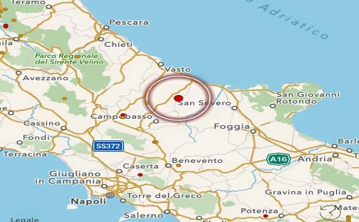 scossa terremoto tra termoli e campobasso