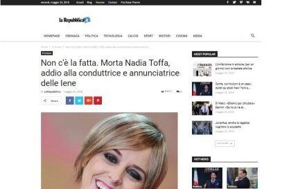 nadia toffa morta screen repubblica