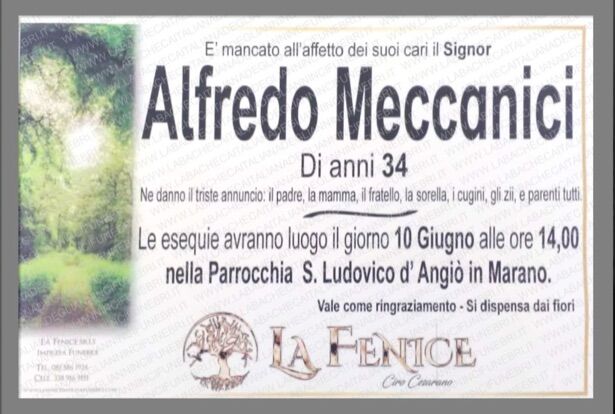 alfredo meccanici morto marano