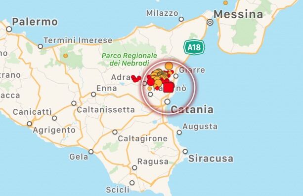 terremoto zafferana etnea 27 marzo catania