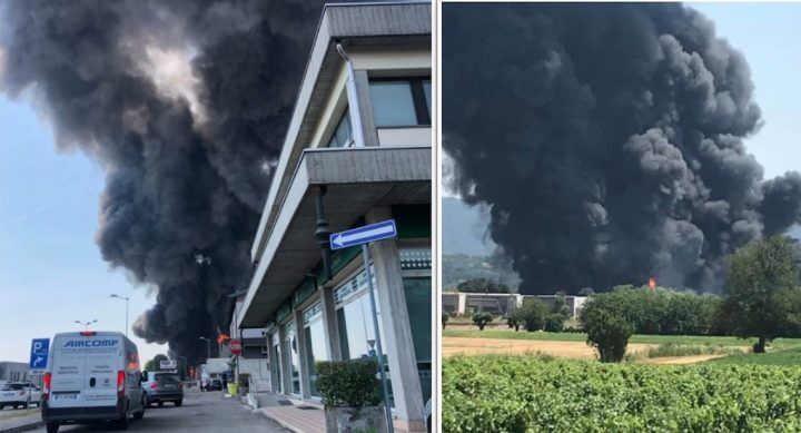 nube tossica incendio vernici brendola