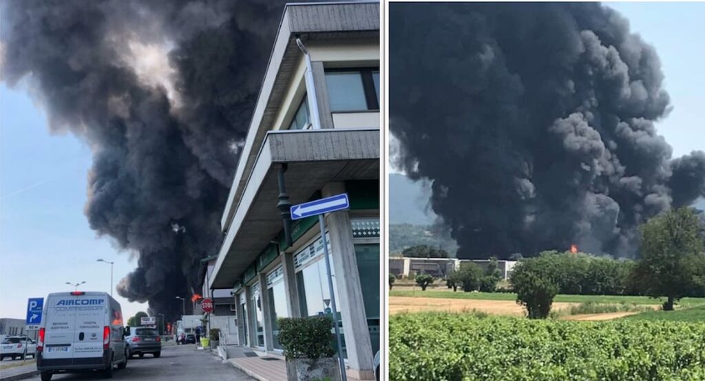 nube tossica incendio vernici brendola