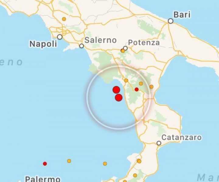 terremoto scalea calabria oggi 25 ottobre