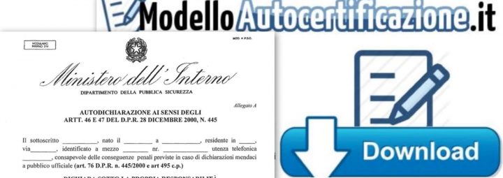 autocertificazione dove scaricarla