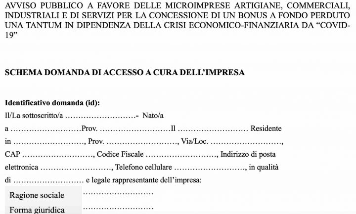 campania 2000 euro bando