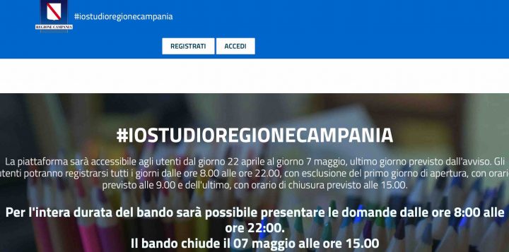 bando io studio Campania