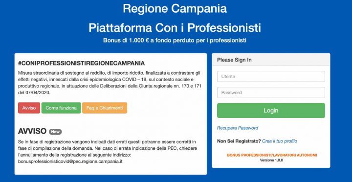 bonus 1000 euro campania