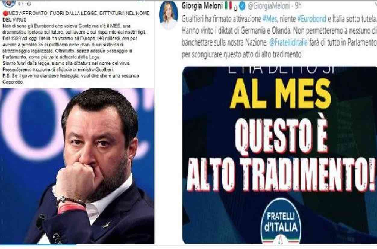 salvini meloni mes