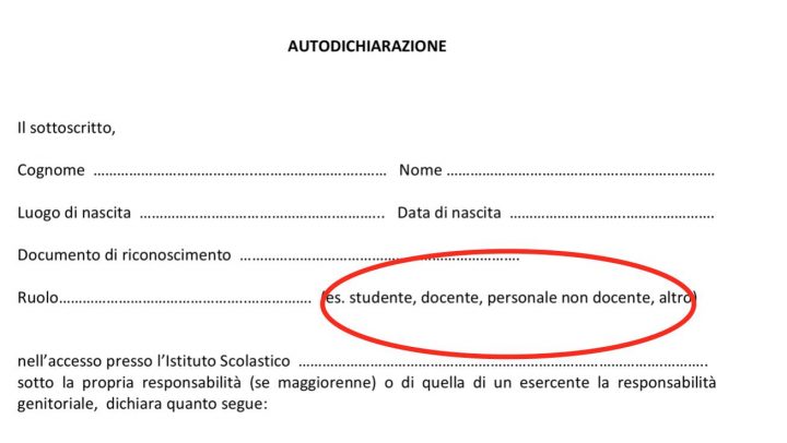 autocertificazione esame maturità