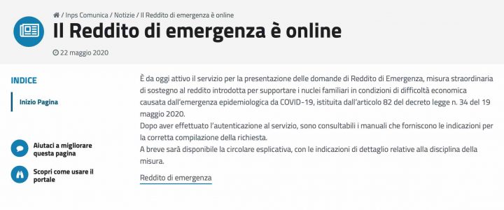 reddito di emergenza domanda