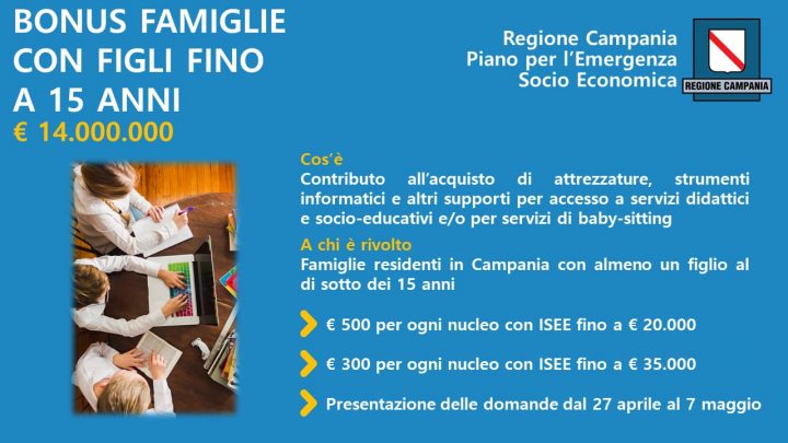 bonus famiglia campania secondo elenco