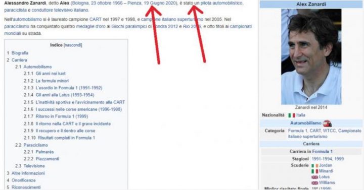 alex zanardi morto fake