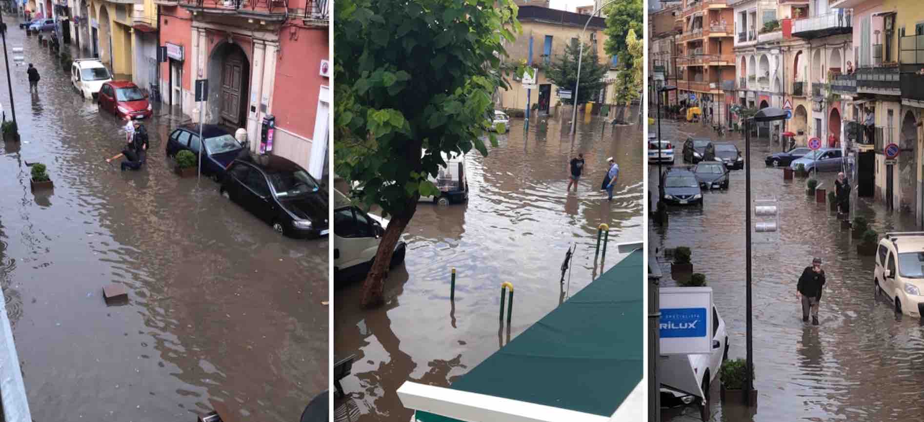 strade allagate Acerra