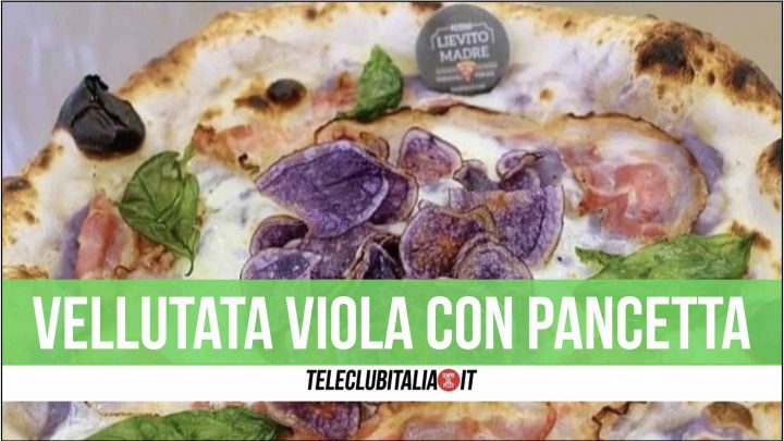 vellutata viola con pacetta pizza lievito madre giugliano