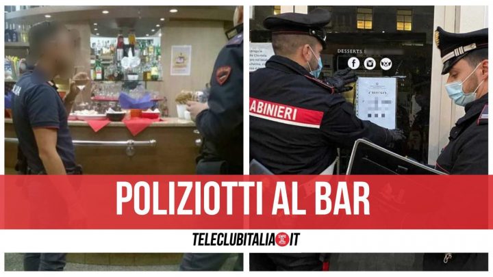 poliziotti al bar corigliano multati