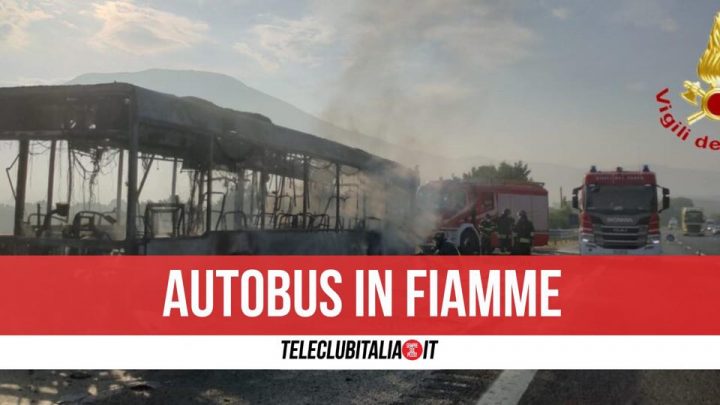 a1 autobus in fiamme mignano montelungo