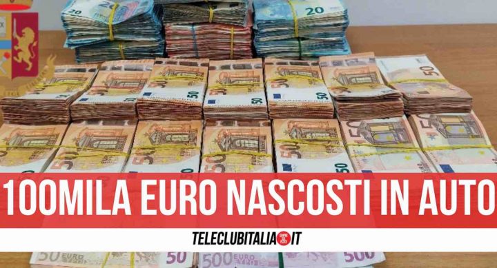 napoli 100mila euro nascosti auto