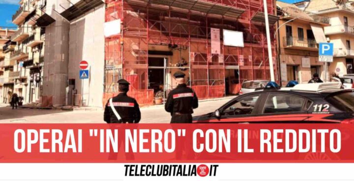 qualiano blitz carabinieri cantiere operai in nero