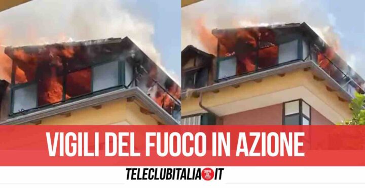 giugliano incendio mansarda