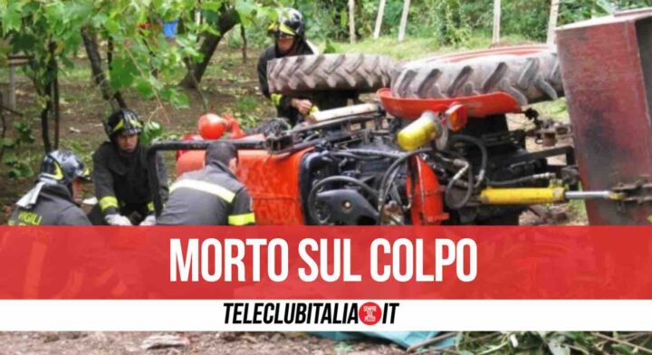 incidente benevento morto schiacciato trattore