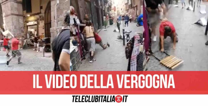 napoli rissa commercianti video