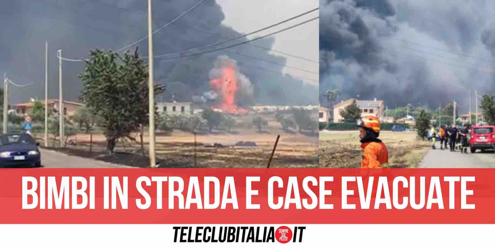 roma incendio via aurelia