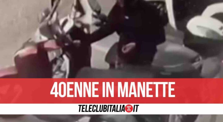 napoli arrestato ladro scooter