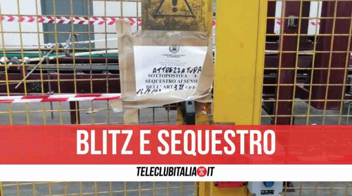 giugliano zona asi sequestrata fabbrica