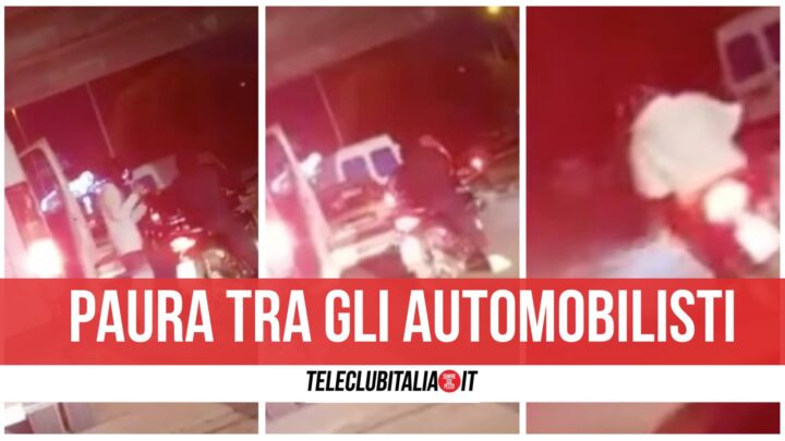 rapina traffico uscita asse mediano giugliano video