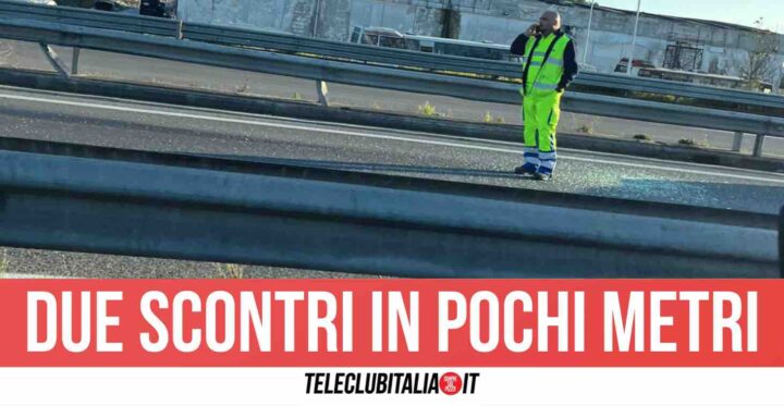 Giugliano, doppio incidente sull'Asse Mediano: soccorsi e polizia sul posto