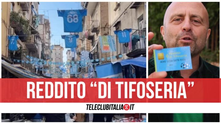 reddito di cittadinanza festoni bandiere napoli