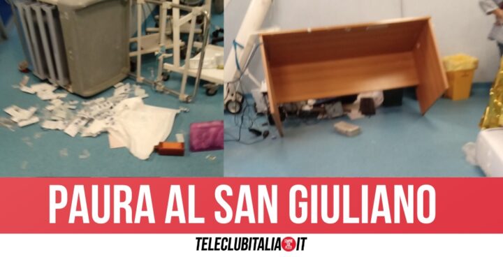 Follia all'ospedale di Giugliano, sfasciato il pronto soccorso