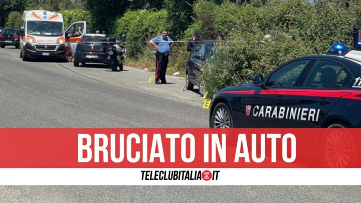 auto morto via pigno carbonizzato