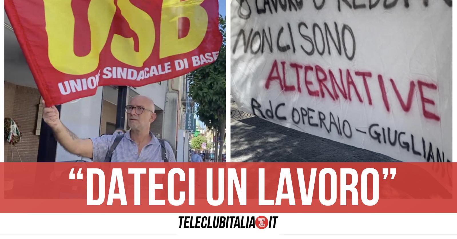 protesta giugliano reddito di cittadinanza