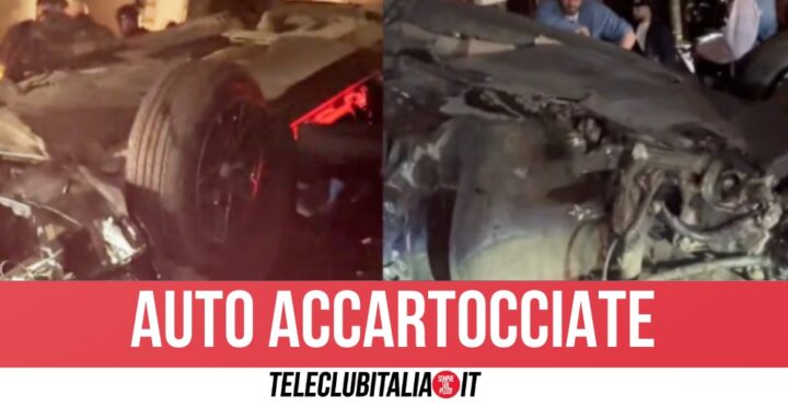 Napoli, terribile scontro nella notte: distrutte 3 auto