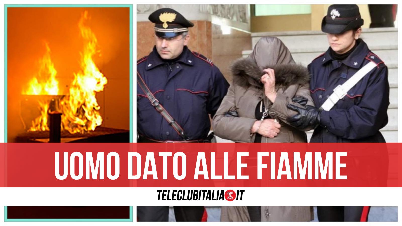 castel volturno uomo dato alle fiamme