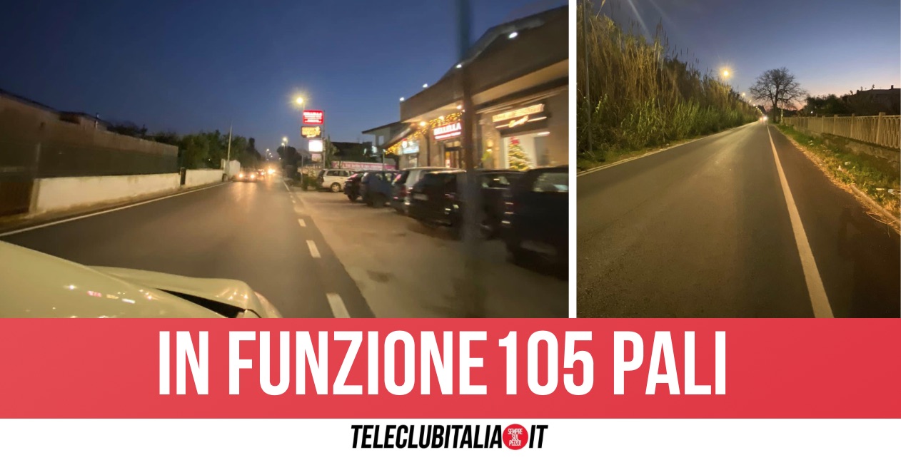 Giugliano, via Madonna del Pantano non è più al buio: arriva la pubblica illuminazione