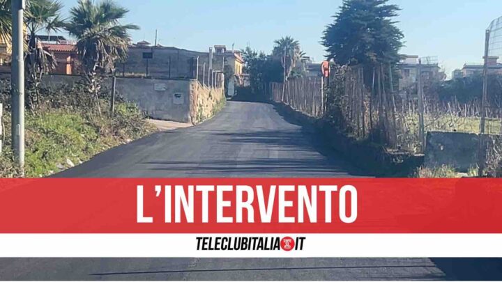 L'intervento al manto stradale di via recapito