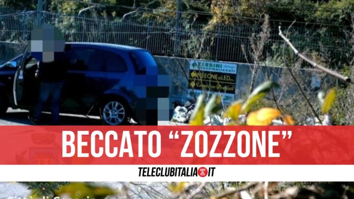 casoria: stanato grazie alle foto-trappole e multato mentre getta rifiuti