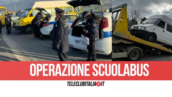 Qualiano, blitz fuori della Municipale fuori scuola: sequestrati scuolabus fuorilegge