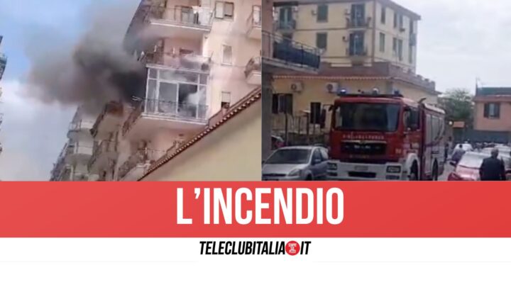 Portici, abitazione in fiamme: coppia salvata dai Vigili del Fuoco