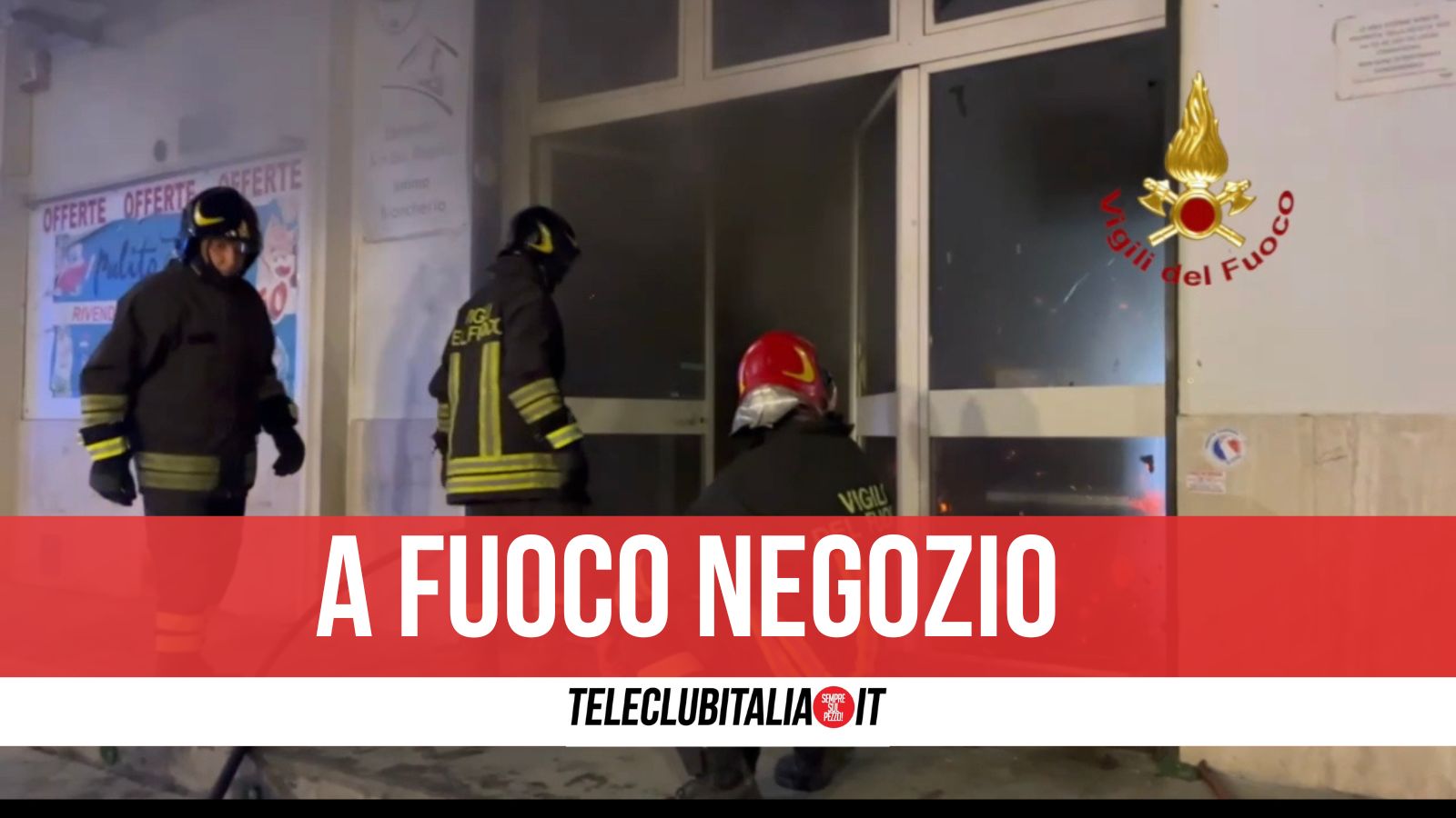 Incendio negozio 