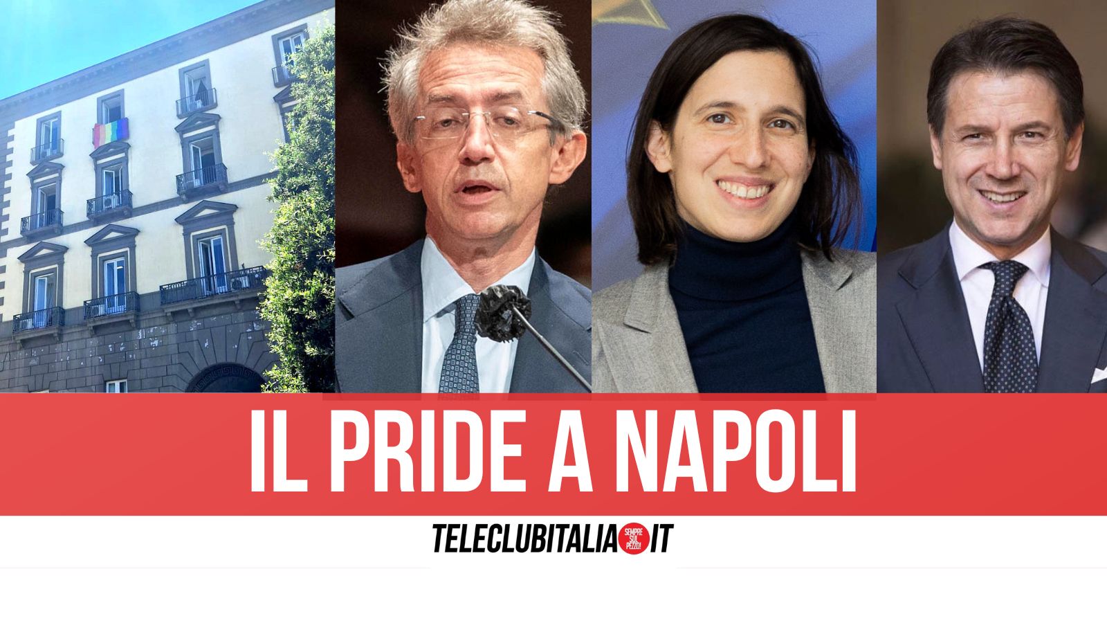 Esposta la bandiera del Pride al Comune di Napoli, domani confronto tra Schlein, Conte e Manfredi