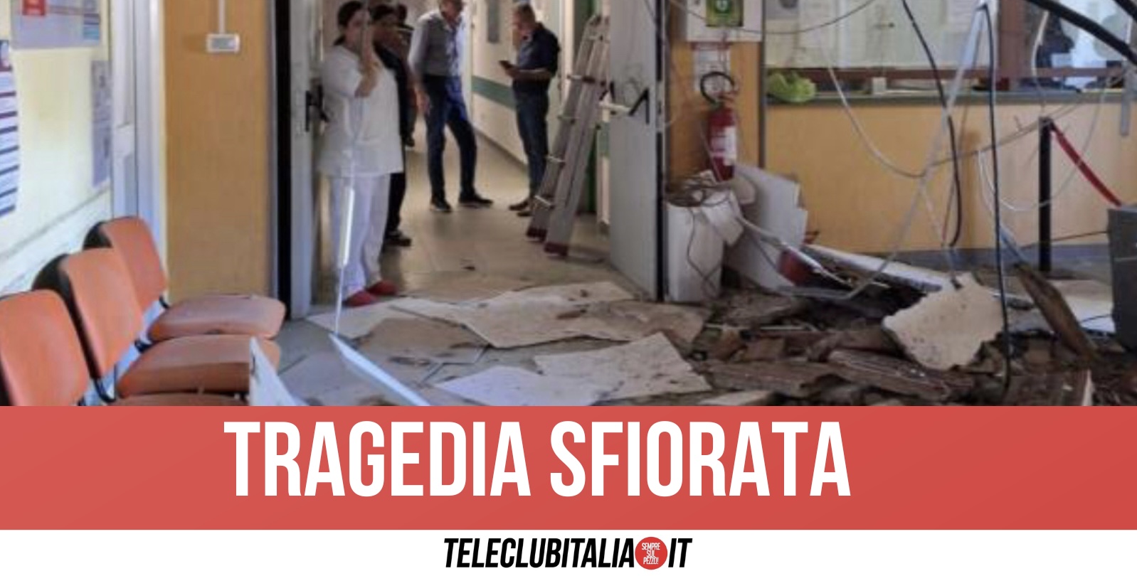 Ischia, crolla soffitto dell’ospedale Rizzoli: due persone coinvolte