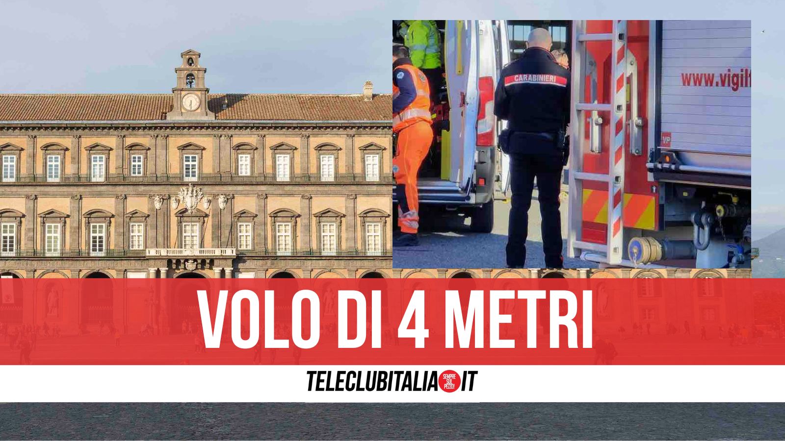 Incidente sul lavoro al Palazzo Reale di Napoli: operaio ferito 