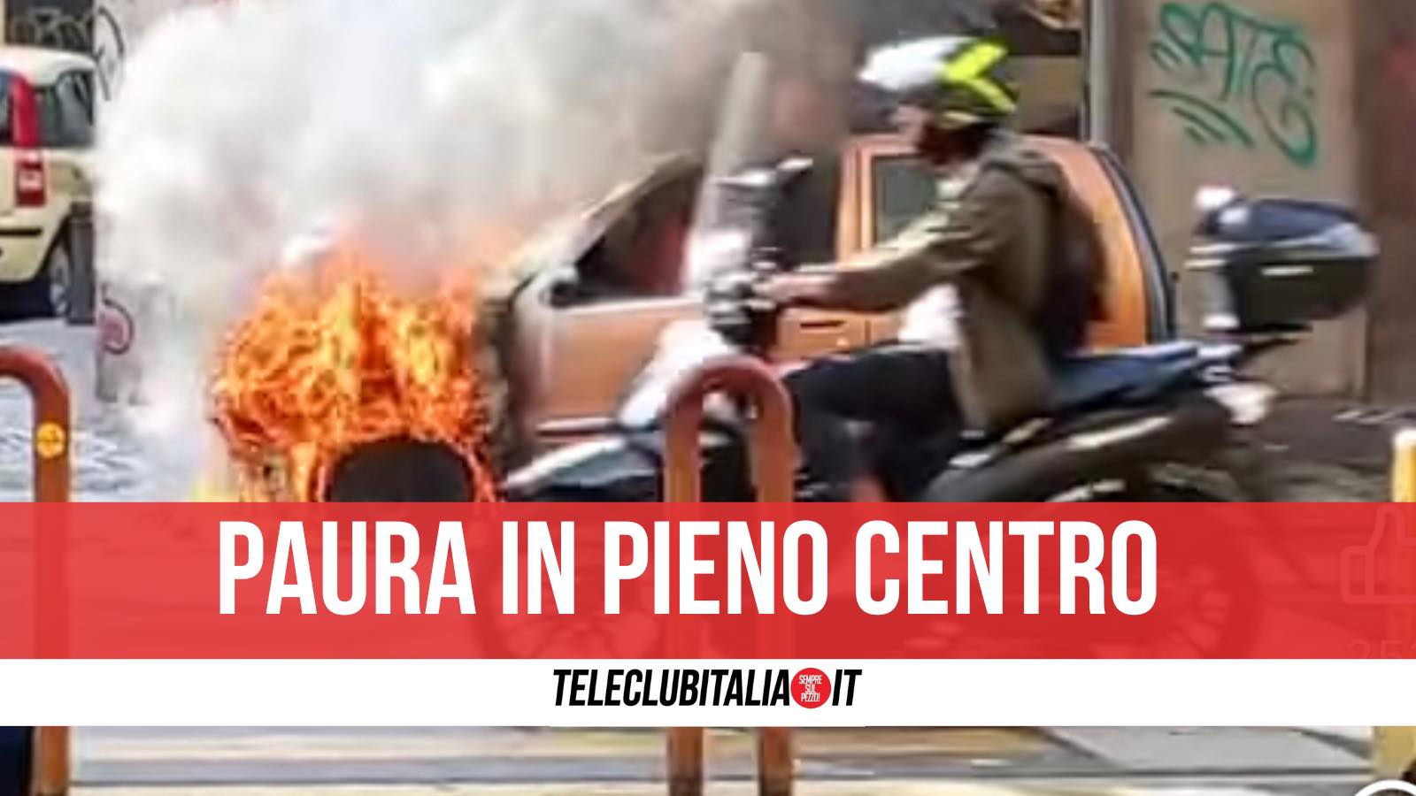 Incendio Auto Corso Umberto