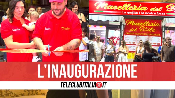 Taglio del nastro ieri a Giugliano, inaugurata la "Macelleria del Sole" di Enzo Tambaro.