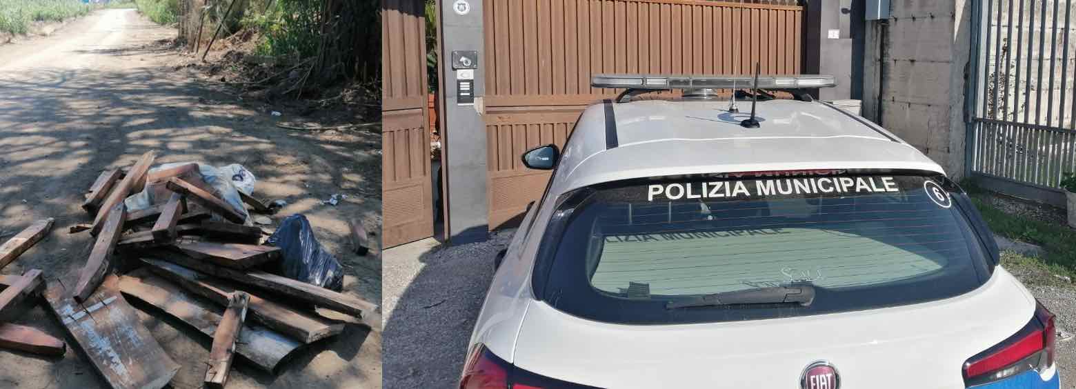 Rifiuti da Sant'Antimo sversati a Giugliano: Polizia Locale sequestra falegnameria