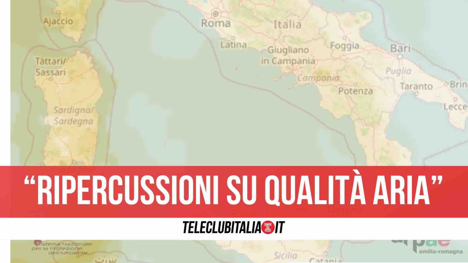 Campania, in arrivo polveri sahariane: “Aumento concentrazioni di PM10”