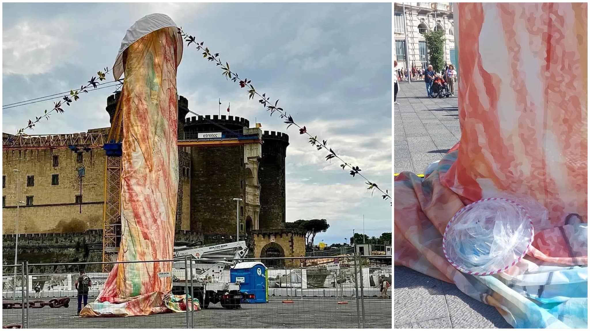 Preservativo Gigante Napoli Scultura Gaetano Pesce